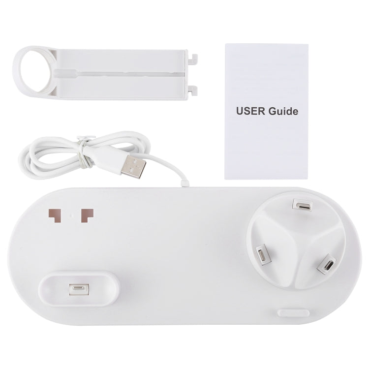 HQ-UD15 Base de chargement sans fil rotative avec support pour téléphones / iWatches / AirPods (argent), argent (avec chargement sans fil), blanc sans chargement sans fil, noir sans chargement sans fil, blanc (avec chargement sans fil)