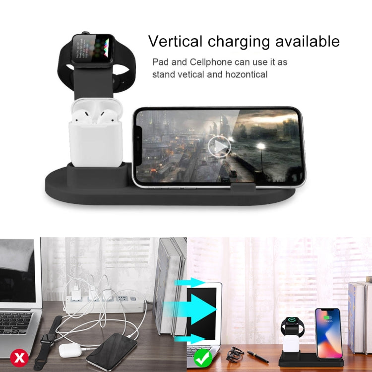HQ-UD15 Base de chargement sans fil rotative avec support pour téléphones / iWatches / AirPods (argent), argent (avec chargement sans fil), blanc sans chargement sans fil, noir sans chargement sans fil, blanc (avec chargement sans fil)