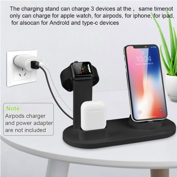 HQ-UD15 Base de chargement sans fil rotative avec support pour téléphones / iWatches / AirPods (argent), argent (avec chargement sans fil), blanc sans chargement sans fil, noir sans chargement sans fil, blanc (avec chargement sans fil)