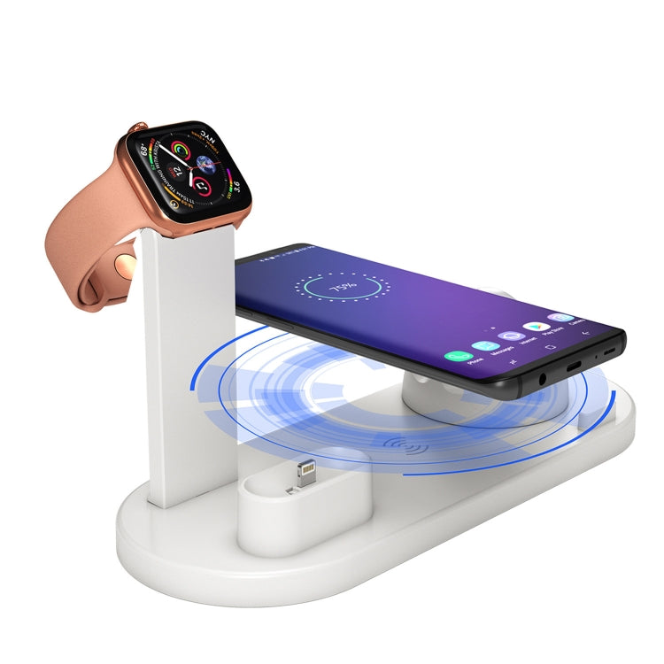 HQ-UD15 Base de chargement sans fil rotative avec support pour téléphones / iWatches / AirPods (argent), argent (avec chargement sans fil), blanc sans chargement sans fil, noir sans chargement sans fil, blanc (avec chargement sans fil)