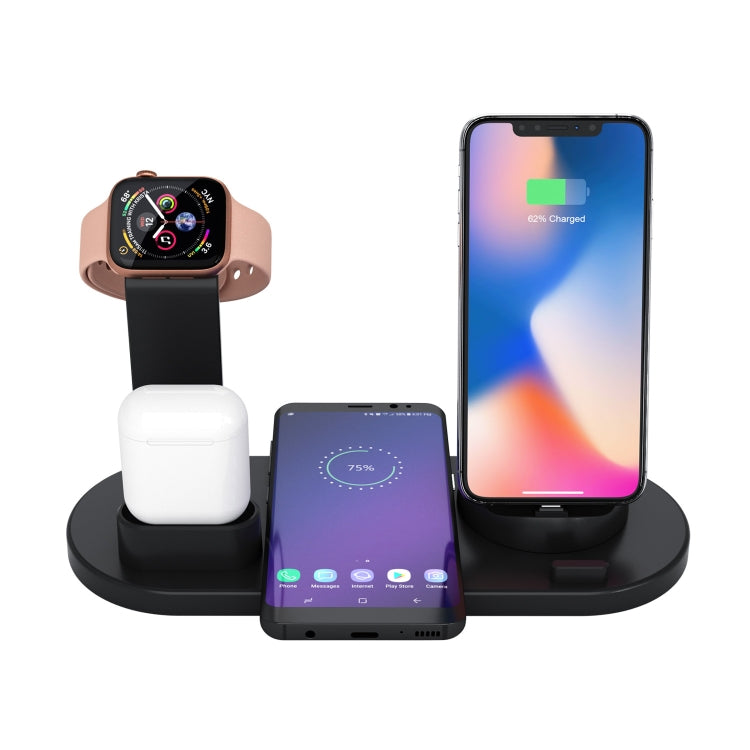 HQ-UD15 Base de chargement sans fil rotative avec support pour téléphones / iWatches / AirPods (argent), argent (avec chargement sans fil), blanc sans chargement sans fil, noir sans chargement sans fil, blanc (avec chargement sans fil)