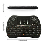 Mini clavier sans fil I8 Max 2,4 GHz avec pavé tactile, souris gyroscopique rechargeable, jeu intelligent, rétroéclairage 7 couleurs