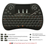 Mini clavier sans fil I8 Max 2,4 GHz avec pavé tactile, souris gyroscopique rechargeable, jeu intelligent, rétroéclairage 7 couleurs