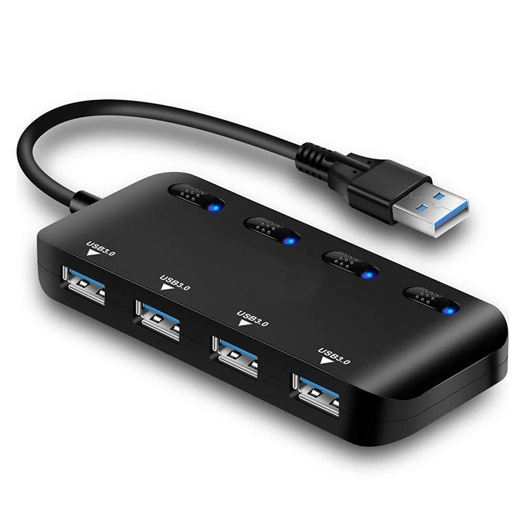 Hub USB3.0 ultra rapide 4 ports avec interrupteur, USB 3.0