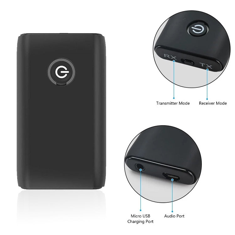 Adaptateur Bluetooth B10S Adaptateur Bluetooth 5.0 Émetteur Récepteur Bluetooth 2 en 1, noir