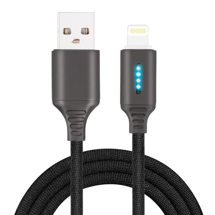 Câble de charge intelligent à arrêt automatique en alliage de zinc pour câble de données lumineux Apple à lampe de course