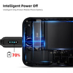Câble de charge intelligent à arrêt automatique en alliage de zinc pour câble de données lumineux Apple à lampe de course