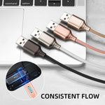 Câble de charge intelligent à arrêt automatique en alliage de zinc pour câble de données lumineux Apple à lampe de course