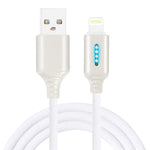 Câble de charge intelligent à arrêt automatique en alliage de zinc pour câble de données lumineux Apple à lampe de course