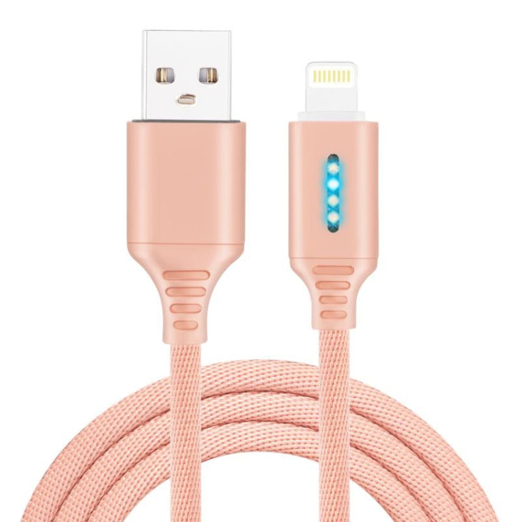 Câble de charge intelligent à arrêt automatique en alliage de zinc pour câble de données lumineux Apple à lampe de course