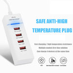 Adaptateur de chargeur 5V 4.1A à 4 ports USB avec câble d'alimentation, longueur du câble : 1,5m, prise américaine, prise américaine