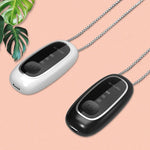 KY100A Portable Negative Ion Air Purifier Neck Hanging Air Purifier, Rectangle White, Rectangle Black