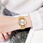 Montre SKmei 1620, élégante avec strass, créative, décontractée, étanche, à quartz, pour femme, avec bracelet en acier.