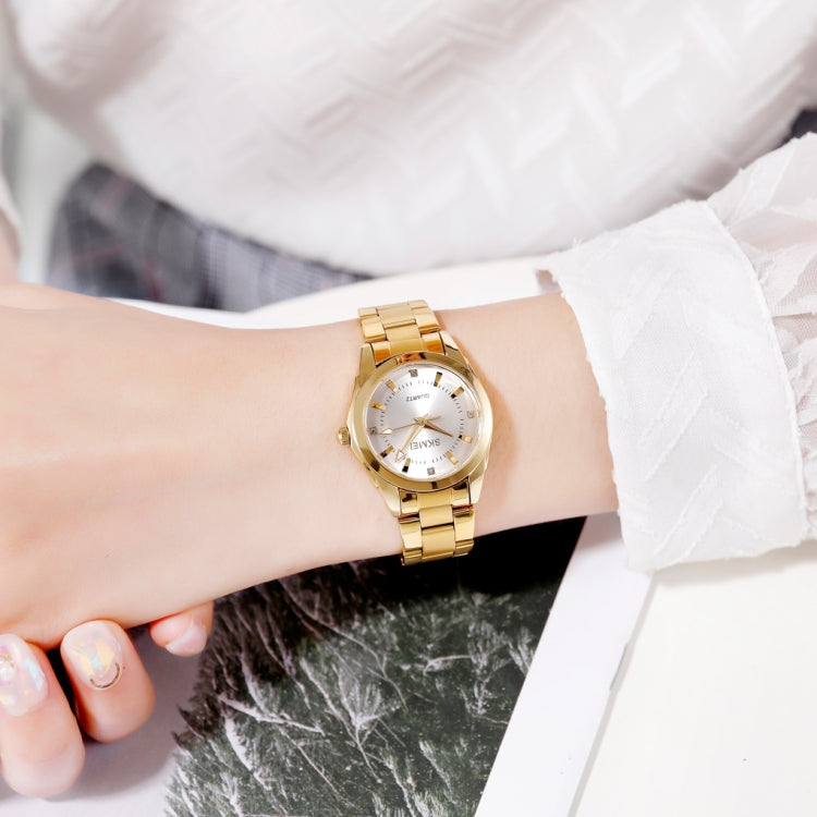 Montre SKmei 1620, élégante avec strass, créative, décontractée, étanche, à quartz, pour femme, avec bracelet en acier.