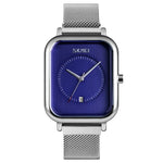 SKMEI 9207 Fashion Creative Simple Watch Men Magnetic Buckle Mesh Belt Steel Belt Couple Quartz Watch
