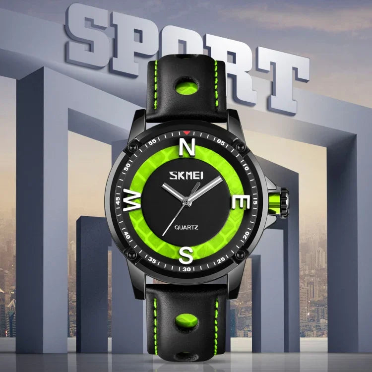 SKMEI 9211 Montre Homme Tendance Quartz Cadran Stéréo Aiguilles Lumineuses Créative Sport Mode Affaires
