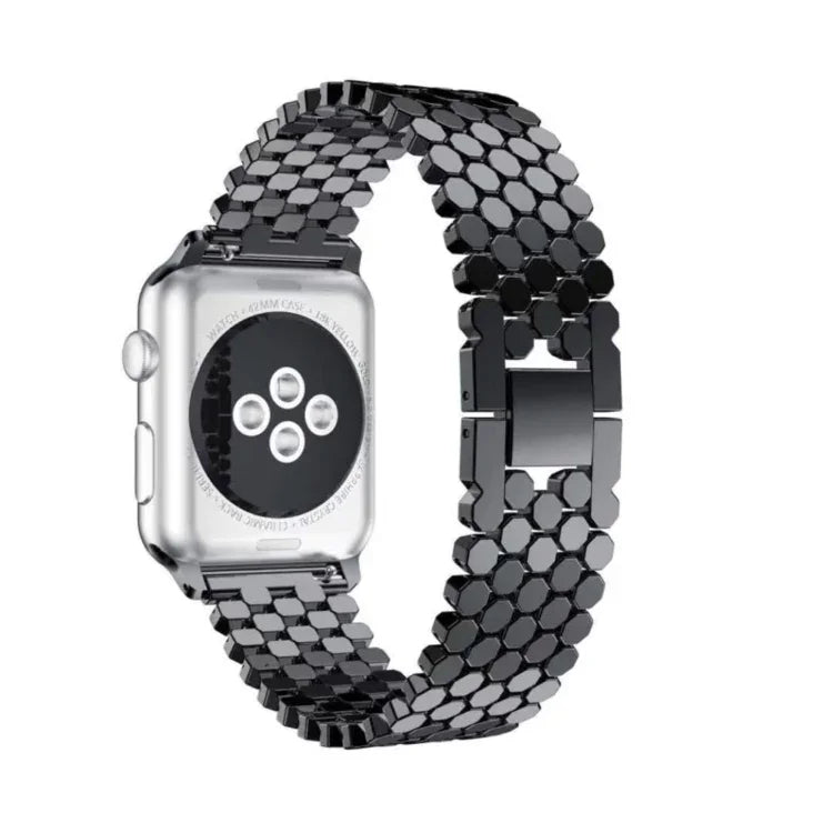 Pour bracelet de montre en acier inoxydable nid d'abeille 44 mm Apple Watch Series 5 et 4 / 42 mm 3, 2 et 1, pour Apple Watch Series 5 et 4 44 mm