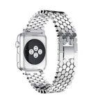 Pour bracelet de montre en acier inoxydable nid d'abeille 44 mm Apple Watch Series 5 et 4 / 42 mm 3, 2 et 1, pour Apple Watch Series 5 et 4 44 mm