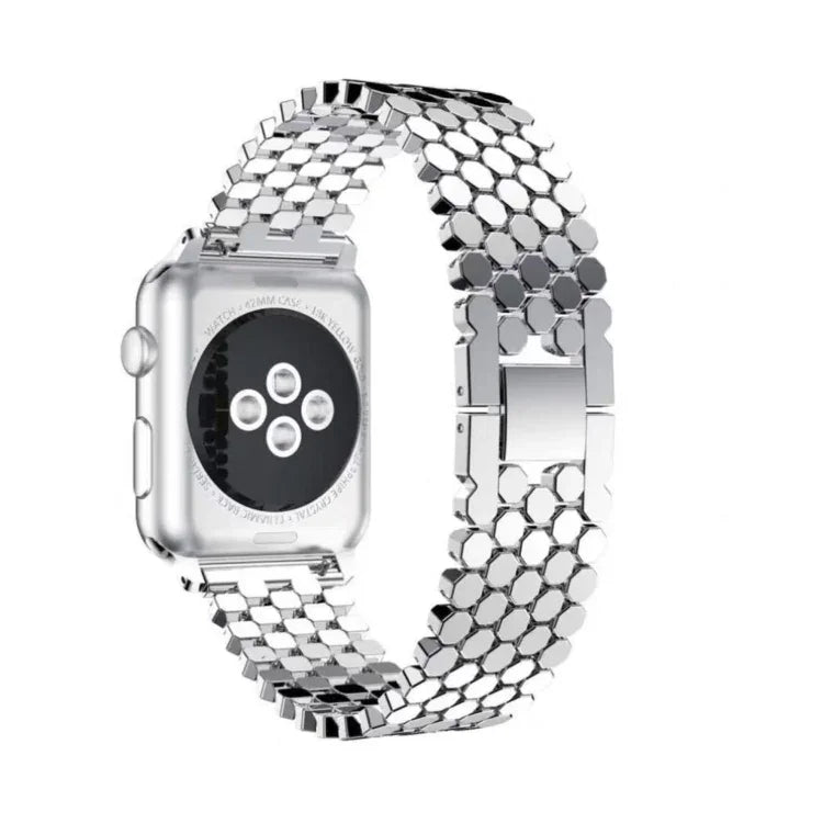Pour bracelet de montre en acier inoxydable nid d'abeille 44 mm Apple Watch Series 5 et 4 / 42 mm 3, 2 et 1, pour Apple Watch Series 5 et 4 44 mm