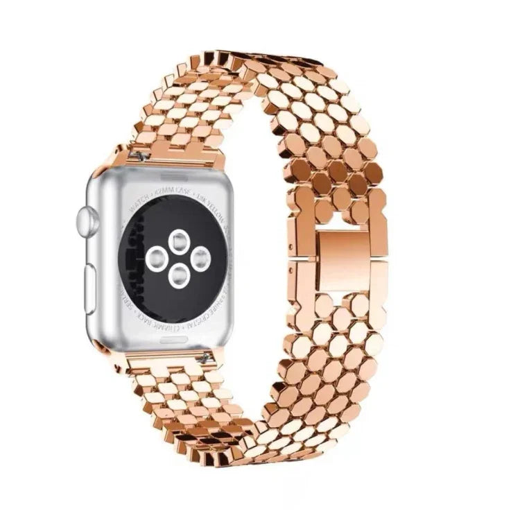 Pour bracelet de montre en acier inoxydable nid d'abeille 44 mm Apple Watch Series 5 et 4 / 42 mm 3, 2 et 1, pour Apple Watch Series 5 et 4 44 mm