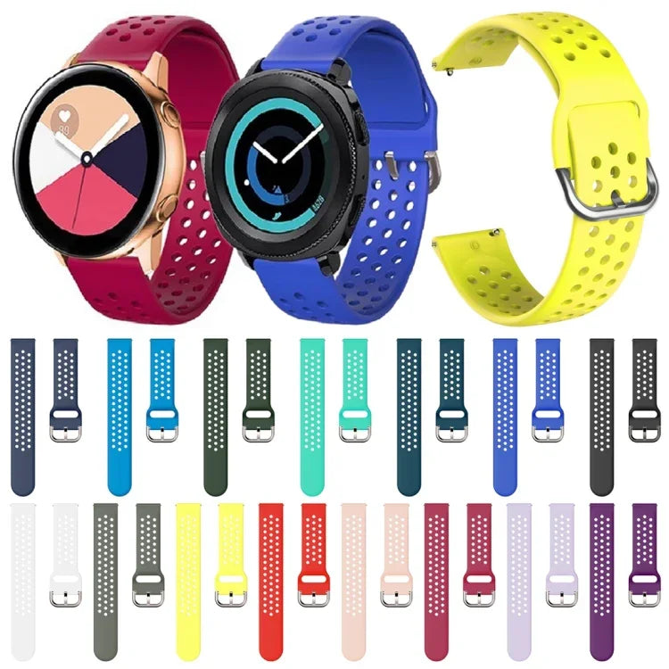 Bracelet respirant et poreux de 20 mm avec boucle intérieure pour Huami Amazfit GTS / Samsung Galaxy Watch Active 2 / Huawei Watch GT2 (42 mm).