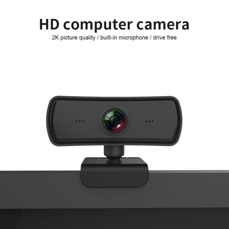 Webcam C3 400W Pixels Résolution 2K Mise au point automatique HD 1080P Rotation à 360° pour diffusion en direct, vidéoconférence, travail, avec micro USB sans pilote, C3
