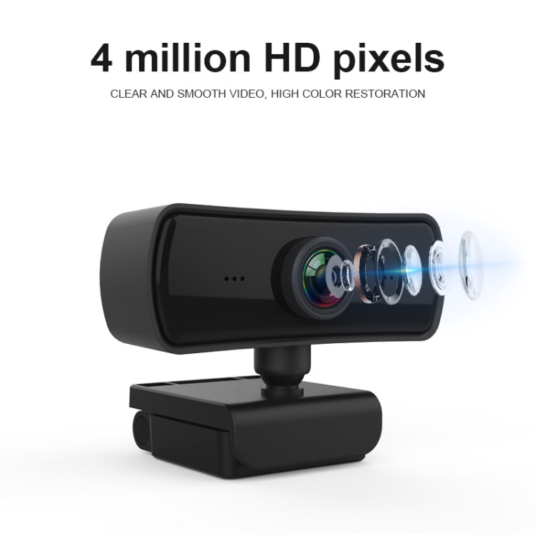 Webcam C3 400W Pixels Résolution 2K Mise au point automatique HD 1080P Rotation à 360° pour diffusion en direct, vidéoconférence, travail, avec micro USB sans pilote, C3