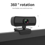 Webcam C3 400W Pixels Résolution 2K Mise au point automatique HD 1080P Rotation à 360° pour diffusion en direct, vidéoconférence, travail, avec micro USB sans pilote, C3