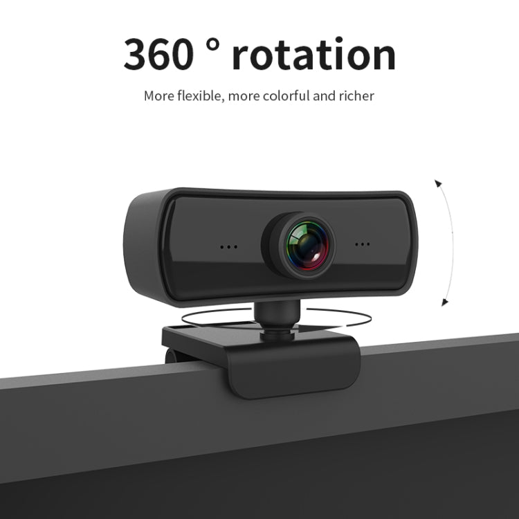 Webcam C3 400W Pixels Résolution 2K Mise au point automatique HD 1080P Rotation à 360° pour diffusion en direct, vidéoconférence, travail, avec micro USB sans pilote, C3