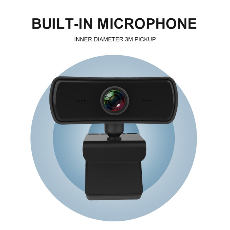 Webcam C3 400W Pixels Résolution 2K Mise au point automatique HD 1080P Rotation à 360° pour diffusion en direct, vidéoconférence, travail, avec micro USB sans pilote, C3