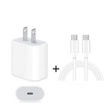 Chargeur de voyage 2 en 1 avec port USB-C / Type-C unique + câble de données de charge rapide 3A PD 3.0 USB-C / Type-C vers USB-C / Type-C, longueur du câble : 1m, 18W 1m