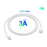 Chargeur de voyage 2 en 1 avec port USB-C / Type-C unique + câble de données de charge rapide 3A PD 3.0 USB-C / Type-C vers USB-C / Type-C, longueur du câble : 1m, 18W 1m