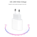 Chargeur de voyage 2 en 1 avec port USB-C / Type-C unique + câble de données de charge rapide 3A PD 3.0 USB-C / Type-C vers USB-C / Type-C, longueur du câble : 1m, 18W 1m