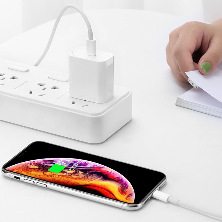 Chargeur de voyage 2 en 1 avec port USB-C / Type-C unique + câble de données de charge rapide 3A PD 3.0 USB-C / Type-C vers USB-C / Type-C, longueur du câble : 1m, 18W 1m