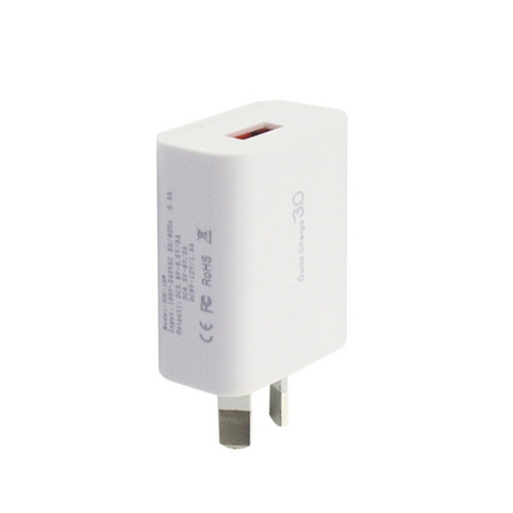 Chargeur à interface USB unique QC 3.0 18W 3A, prise AU