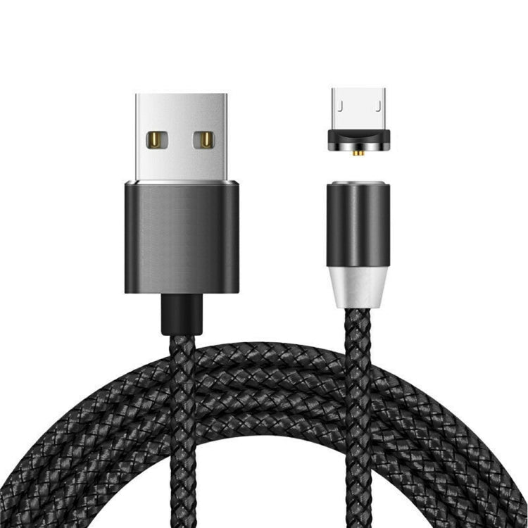 Câble de données magnétique en nylon tressé bicolore avec connecteur métallique USB vers Micro USB, Longueur du câble : 1 m, Micro USB