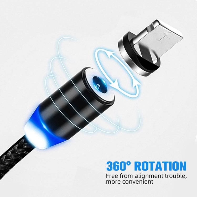 Câble de charge magnétique tressé bicolore en nylon avec connecteur magnétique métallique USB vers Micro USB, longueur du câble : 1 m, Micro USB