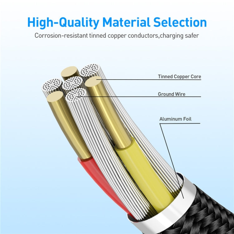 Câble de charge magnétique tressé bicolore en nylon avec connecteur magnétique métallique USB vers Micro USB, longueur du câble : 1 m, Micro USB