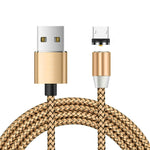 Câble de charge magnétique tressé bicolore en nylon avec connecteur magnétique métallique USB vers Micro USB, longueur du câble : 1 m, Micro USB