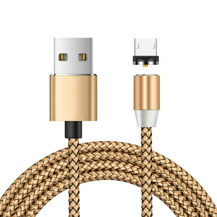Câble de charge magnétique tressé bicolore en nylon avec connecteur magnétique métallique USB vers Micro USB, longueur du câble : 1 m, Micro USB