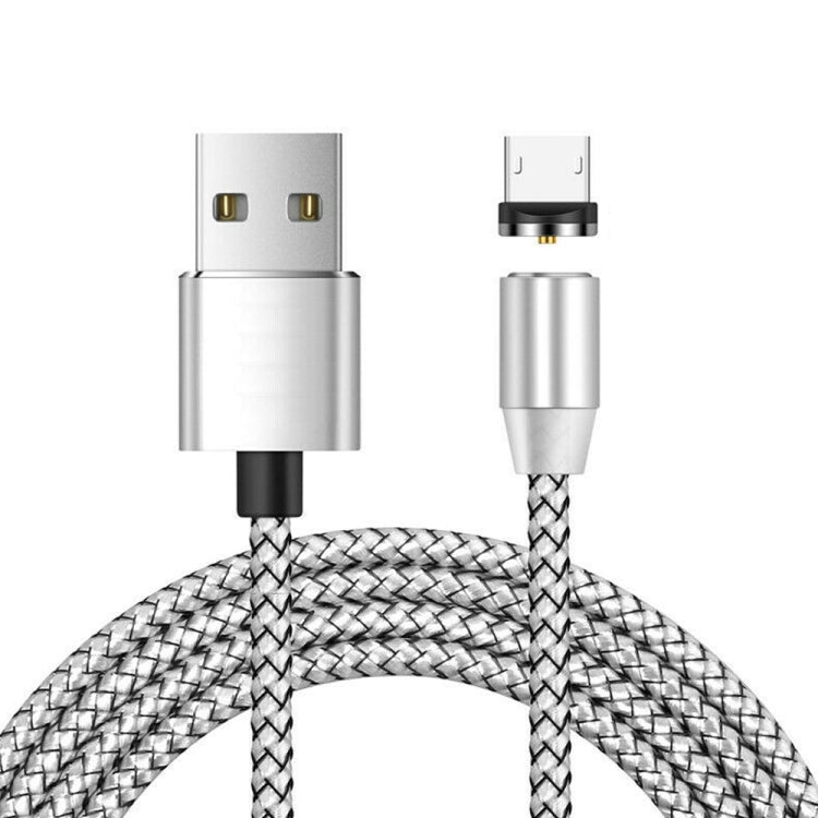 Câble de charge magnétique tressé bicolore en nylon avec connecteur magnétique métallique USB vers Micro USB, longueur du câble : 1 m, Micro USB