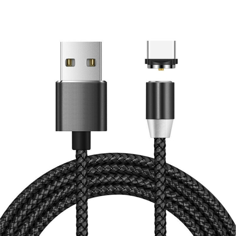Câble de données magnétique tressé en nylon bicolore avec connecteur magnétique USB vers USB-C / Type-C en métal, longueur de câble : 1 m, USB-C / Type-C