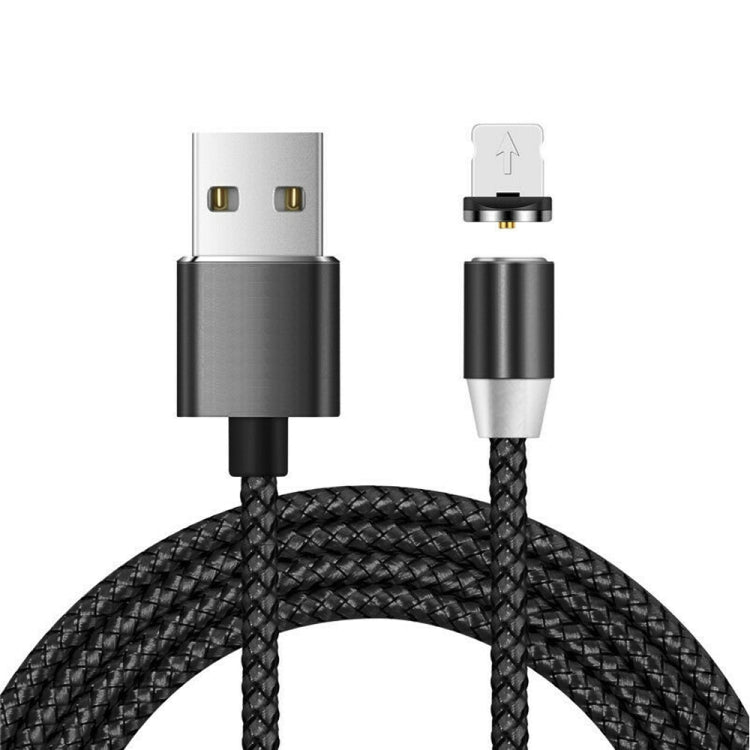 Câble de données magnétique tressé bicolore en nylon avec connecteur métallique magnétique USB vers 8 broches, longueur du câble : 1 m, 8 broches