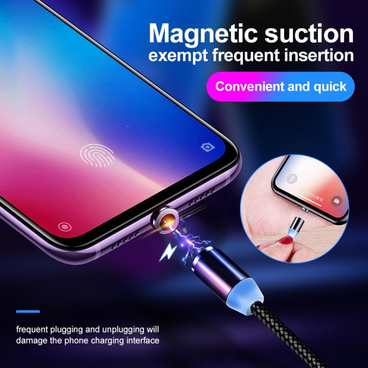 Câble de données magnétique tressé bicolore en nylon avec connecteur métallique magnétique USB vers 8 broches, longueur du câble : 1 m, 8 broches
