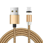 Câble de données magnétique tressé bicolore en nylon avec connecteur métallique magnétique USB vers 8 broches, longueur du câble : 1 m, 8 broches