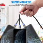 Câble de charge magnétique en nylon tressé 2 en 1 USB vers 8 broches + Micro USB, Longueur : 1m, 1m