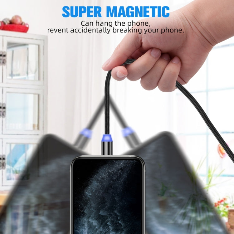 Câble de charge magnétique en nylon tressé 2 en 1 USB vers 8 broches + Micro USB, Longueur : 1m, 1m