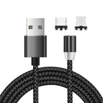 Câble de charge magnétique en nylon tressé 2 en 1 USB vers 8 broches + Micro USB, Longueur : 1m, 1m