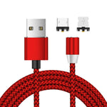 Câble de charge magnétique en nylon tressé 2 en 1 USB vers 8 broches + Micro USB, Longueur : 1m, 1m
