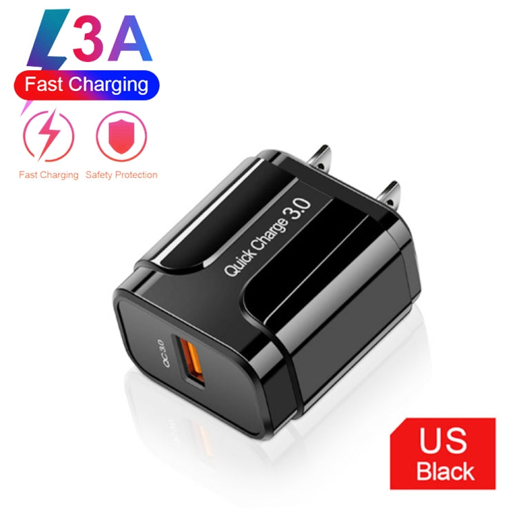 Chargeur portable universel à chargement rapide avec port USB QC3.0 18W, prise américaine, prise américaine